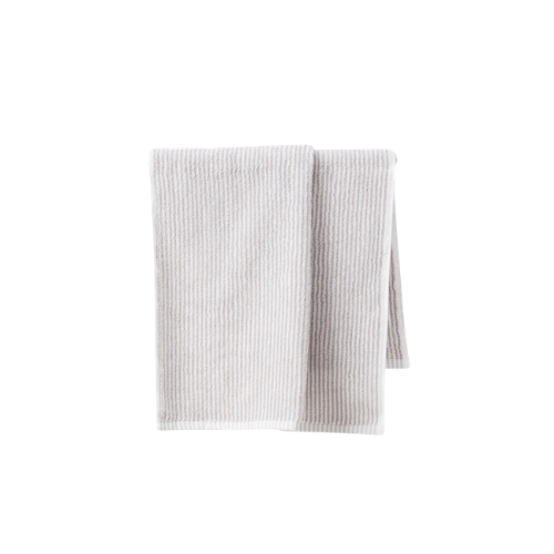 Citta Stripe Cotton Hand Towel - Grey/White