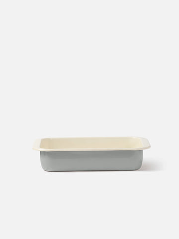 Citta Enamel Large Baking Tray - Dark Grey/Cream