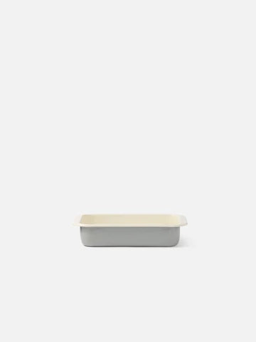 Citta Enamel Small Baking Tray - Dark Grey/Cream