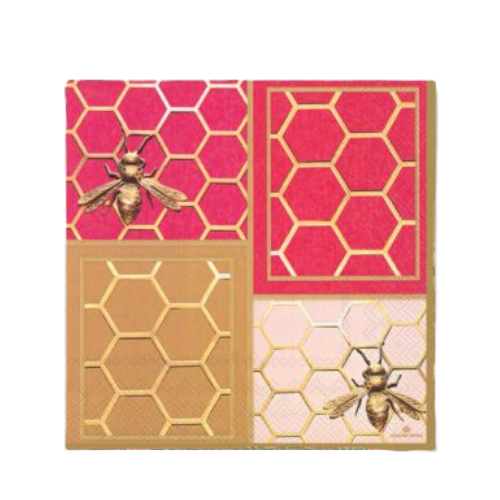 Colourblock Bees Napkins - Luncheon