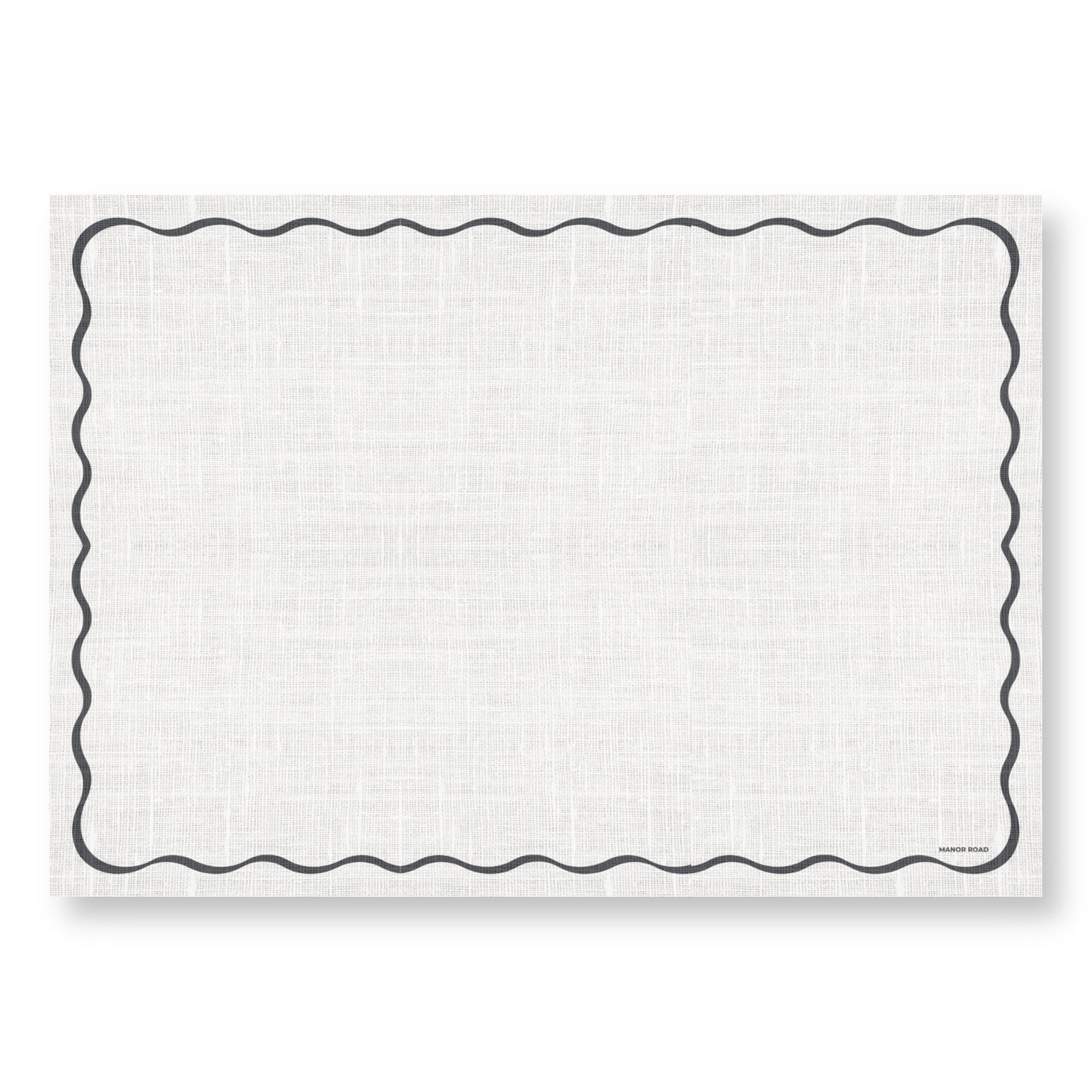 Linen Scallop (Black & White) Greaseproof Paper - A3