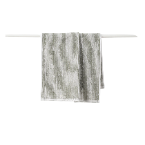 Citta Stripe Cotton Hand Towel - Olive/White