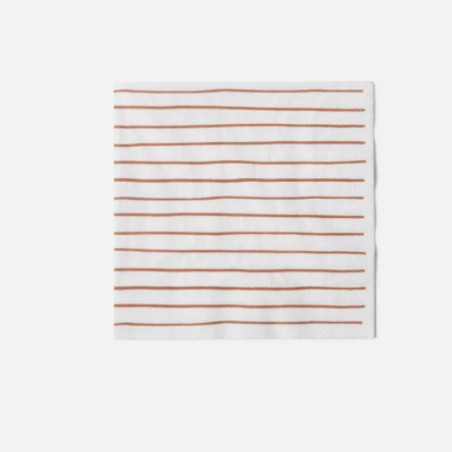 Citta Stripe Dinner Serviette - White/Brick
