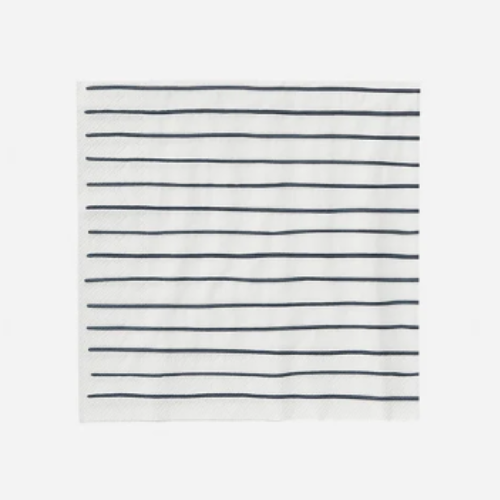 Citta Stripe Cocktail Serviette - White/Navy