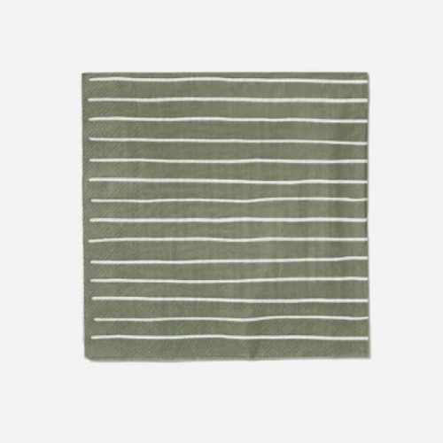 Citta Stripe Cocktail Serviette - Olive/White