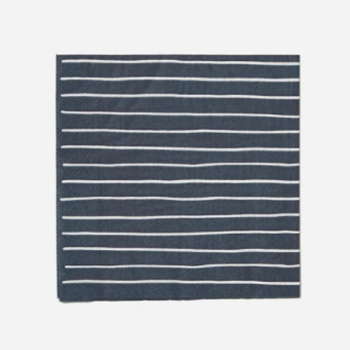 Citta Stripe Cocktail Serviette - Navy/White