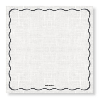 Linen Scallop (Black & White) Cheese Board Presentation Cards