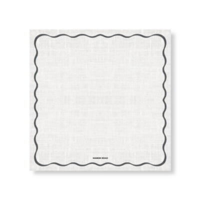 Linen (Scallop White & Black) Cheese Board Presentation Cards