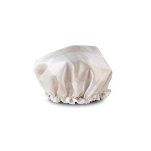 Shower Cap – Linen (Gingham Natural)