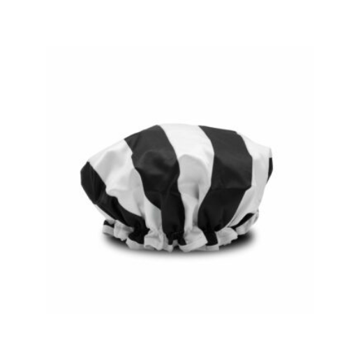 Shower Cap – Black & White Stripe