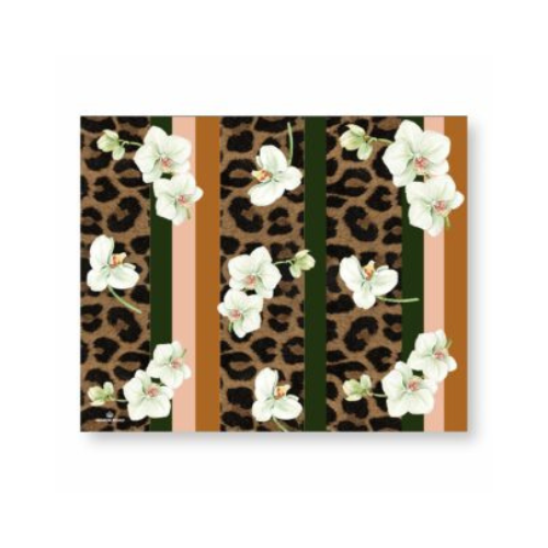 White Orchids & Leopard Paper Placemat Pad