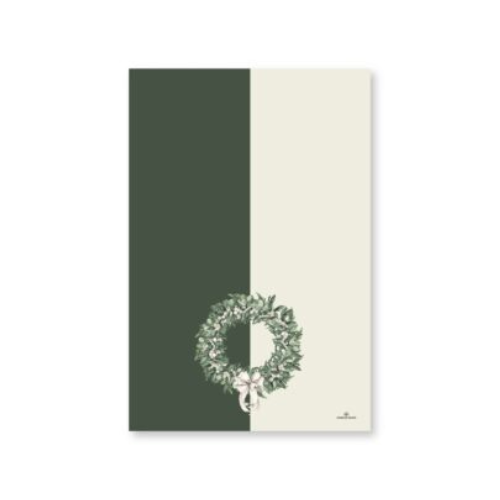 Microfiber Tea Towel – White Berry Wreath
