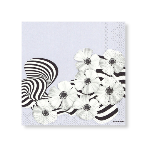 Lilac & Stripe Poppies Napkins - Cocktail