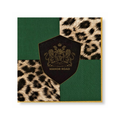 Checkerboard Leopard Napkins - Cocktail