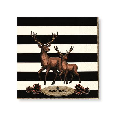 Striped Deer Napkins – Cocktail