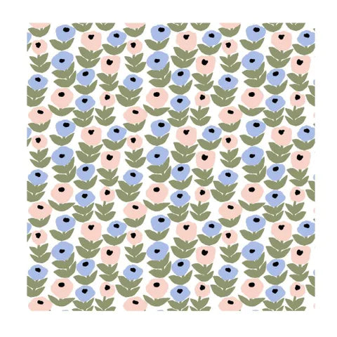 Havi Napkin Flora Light Blue - Cocktail